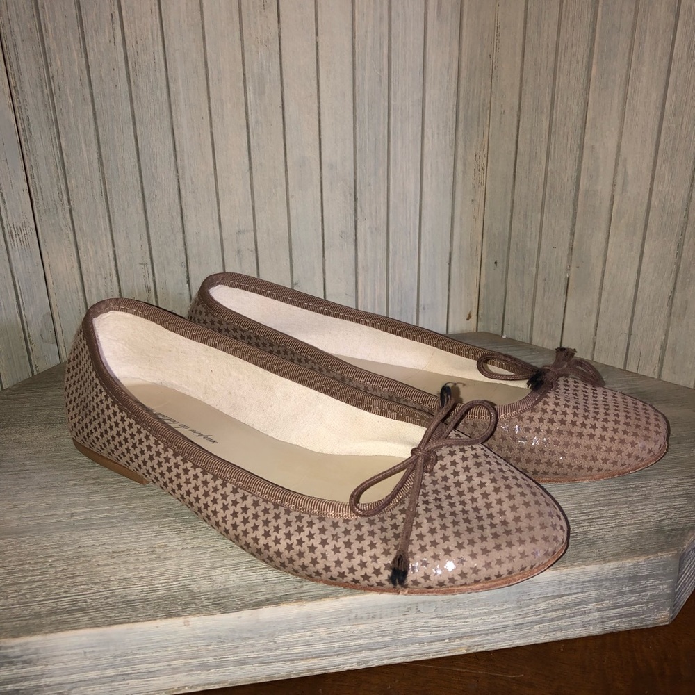Anniel Brown Ballet Slipper Shoes Made in Italy 37